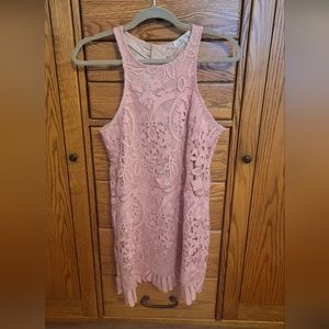 Lovers + Friends Pink Lace Cocktail Dress